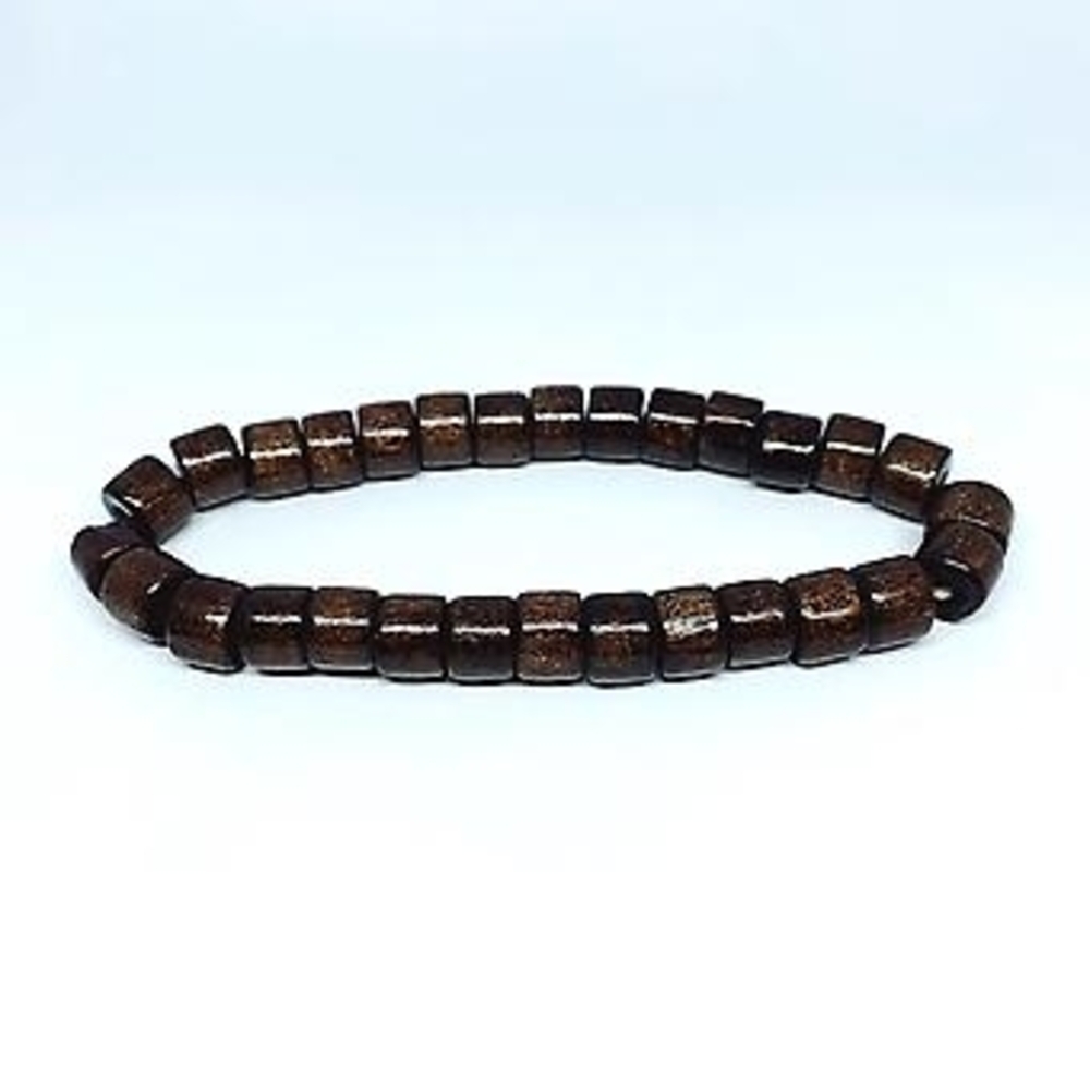 Handmade bracelet for men an antled wooden beads in brown bohemian
